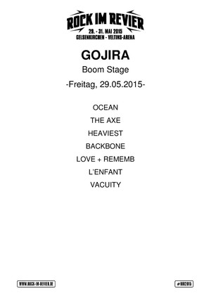 Setlist Gojira &copy; www.Rock-im-Revier.de